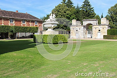 garden of a renaissance castle (anet) in france Stock Photo