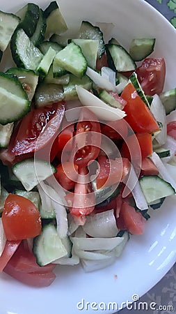 Garden salad mixed vegetables Stock Photo