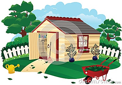 Garden shed Vector Illustration