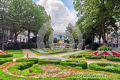 Garden of Small Sablon (Jardin du Petit Sablon), Brussels, Belgium. Editorial Stock Photo