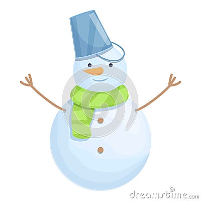Garden snow man icon cartoon vector. Cute xmas man Vector Illustration