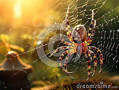 Garden Spider Cartoon Illustration