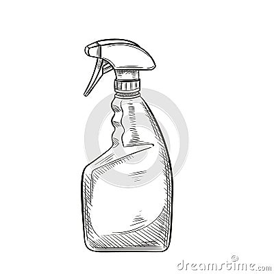 Garden sprayer, bottle aerosol in sketch style Vector Illustration