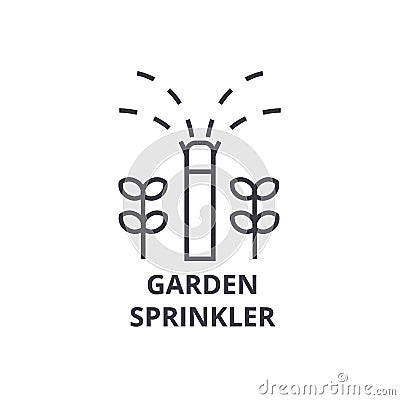 Garden sprinkler line icon, outline sign, linear symbol, vector, flat illustration Vector Illustration