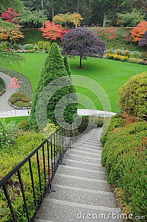 Garden stairway Stock Photo
