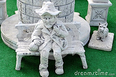 Garden statues for sale at the Fiera del Levante. Bari, southern Europe Editorial Stock Photo