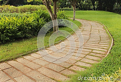 Garden stone path Stock Photo