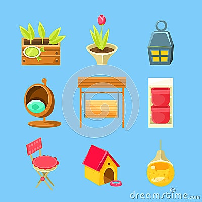 Garden Stuff Set Vector Illustration