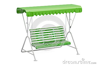 Garden swing with canopy, 3D rendering Stock Photo