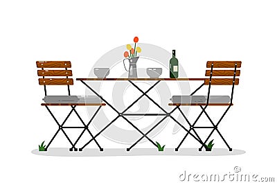 Garden table and chairs Vector Illustration