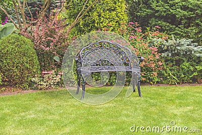 Garden there is furniture for relaxing and meeting Stock Photo
