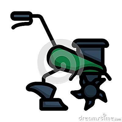 Garden Tiller Icon Vector Illustration