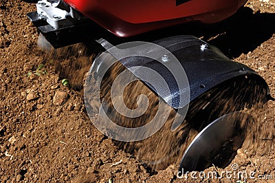 Garden tiller to work , detail Stock Photo