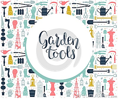 Garden tool card Vector Illustration