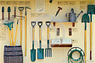 Garden Tool Display Stock Photo