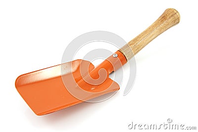Garden tool; orange shovel Stock Photo