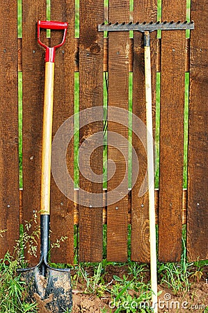 Garden tool set Stock Photo