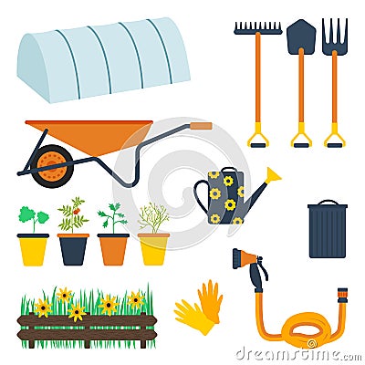 Garden tool set Vector Illustration