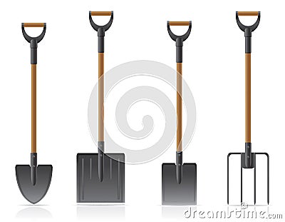 Garden tool shovel and pitchfork vector illustrati Vector Illustration