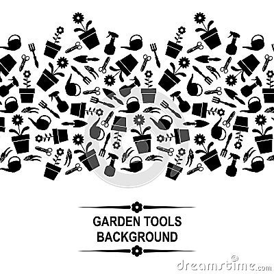 Garden tools background Vector Illustration