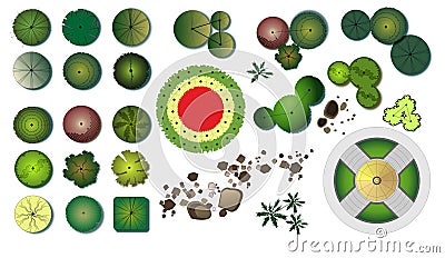 Garden trees design icons Vector Illustration