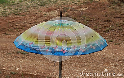 Garden umbrella, umbrella with colorful design Editorial Stock Photo