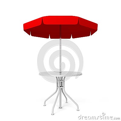 Garden umbrella with table Cartoon Illustration