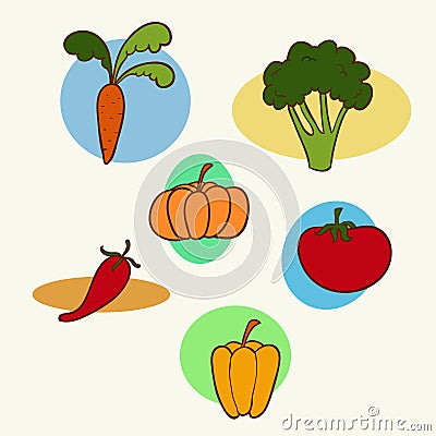 Garden vegetables Vector Illustration