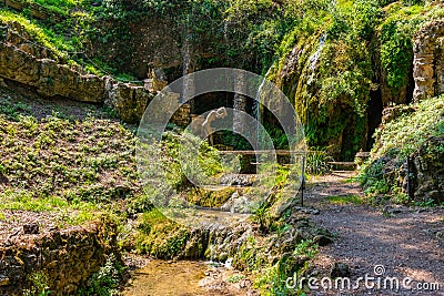 Garden at Vittoriale degli italiani palace at Gardone Riviera in Italy Stock Photo