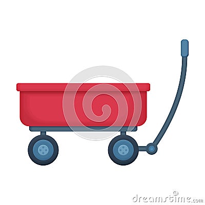 Garden wagon cartoon vector icon.Cartoon vector illustration wheelbarrow. Isolated illustration of garden wagon icon on Cartoon Illustration