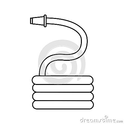 garden water hose thin line Cartoon Illustration