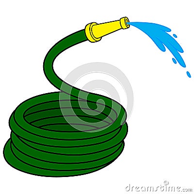 Garden Water Hose Vector Illustration