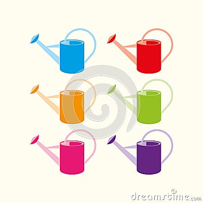 Garden watering cans Vector Illustration