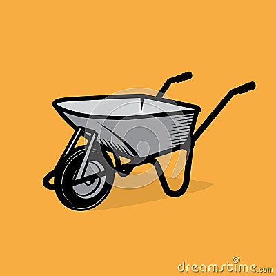 Garden wheelbarrow cart Vector Illustration