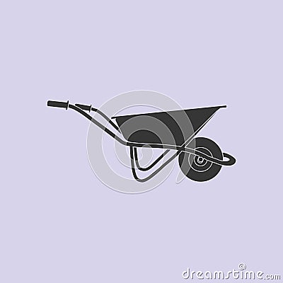 Garden Wheelbarrow Icon Vector Illustration