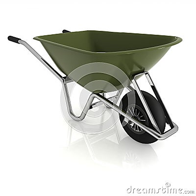 Garden wheelbarrow on white Cartoon Illustration