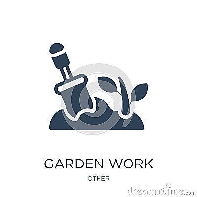 garden work icon in trendy design style. garden work icon isolated on white background. garden work vector icon simple and modern Vector Illustration