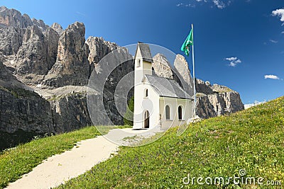 Gardena Pass, Sella Group, Dolomites Editorial Stock Photo