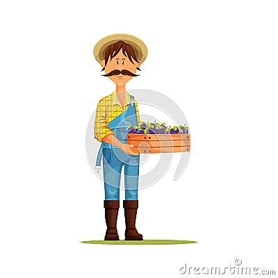 Gardener or farmer, vector icon or clipart. Vector Illustration