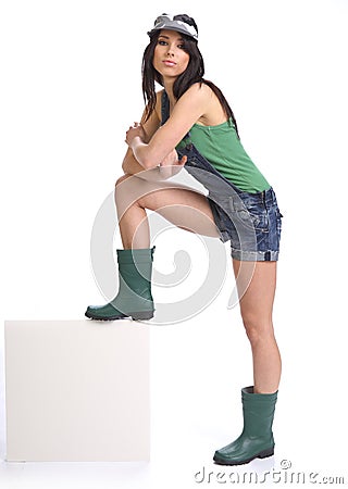 Gardener girl Stock Photo