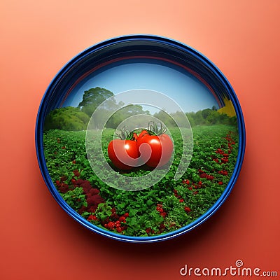gardener hand pick red tomato generative ai Stock Photo