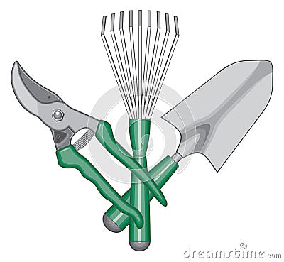 Gardener Hand Tools Logo Vector Illustration