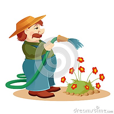 Gardener man Vector Illustration