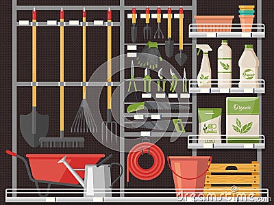 Horticulture accessory and gardener equipment Vector Illustration