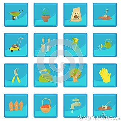 Gardener tools icon blue app Vector Illustration