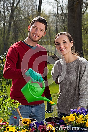 Gardeners at work Stock Photo