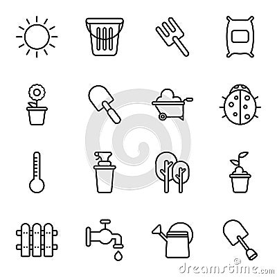 Gardening and agriculture icons Vector Illustration