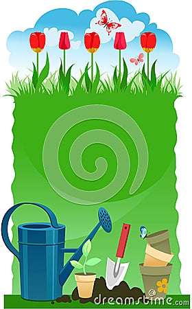 Gardening background Vector Illustration