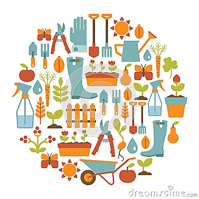 Gardening card Vector Illustration