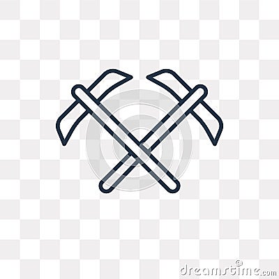 Gardening Digger vector icon isolated on transparent background, linear Gardening Digger transparency concept can be used web and Vector Illustration